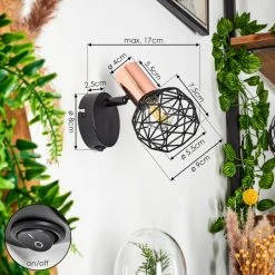 Hofstein Palmira Wandleuchte Schwarz, Kupferfarben, 1-flammig -Wandleuchten Verkauf palmira wandleuchte h3384367 3