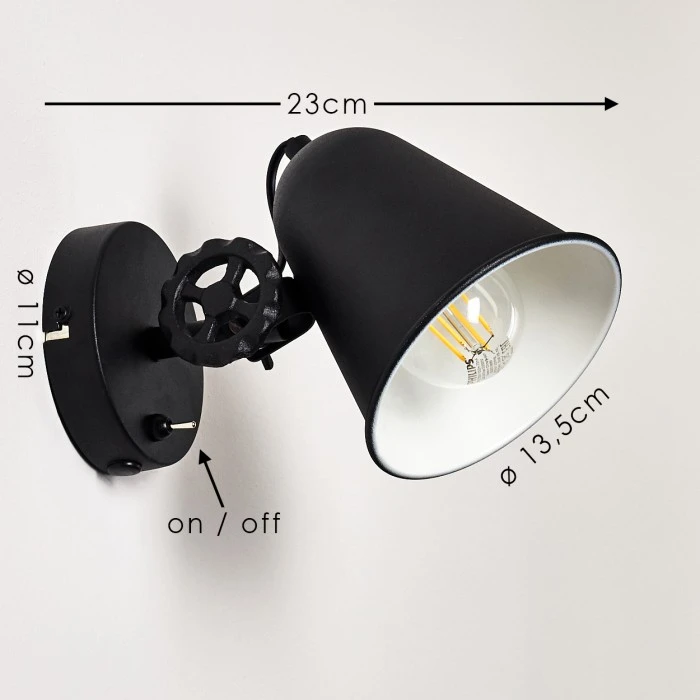 Hofstein Pany Wandleuchte Schwarz, 1-flammig 2 Hofstein Pany Wandleuchte Schwarz, 1-flammig - Image 2