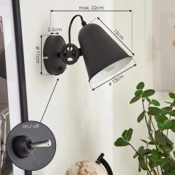 Hofstein Pany Wandleuchte Chrom, Schwarz, 1-flammig 13 Hofstein Pany Wandleuchte Chrom, Schwarz, 1-flammig -Wandleuchten Verkauf pany wandleuchte h3577219 3