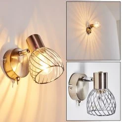 Hofstein Parado Wandleuchte Nickel-Matt, 1-flammig