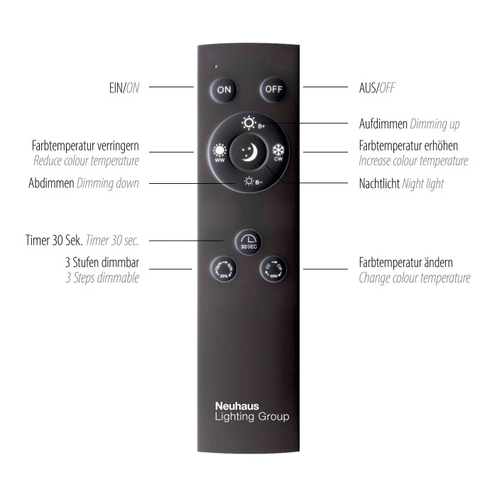 Paul Neuhaus Leuchten Paul Neuhaus PURE-MIRA Wandleuchte LED Aluminium, 1-flammig, Fernbedienung 7 Paul Neuhaus Leuchten Paul Neuhaus PURE-MIRA Wandleuchte LED Aluminium, 1-flammig, Fernbedienung – Bild 7