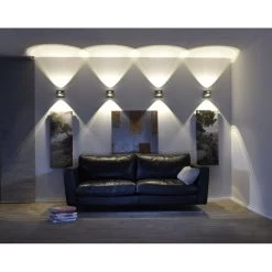 Paul Neuhaus Q-Serie Paul Neuhaus Q-Fisheye Wandleuchte LED Edelstahl, 2-flammig, Fernbedienung, Farbwechsler -Wandleuchten Verkauf paul neuhaus q fisheye wandleuchte 9115 55 2