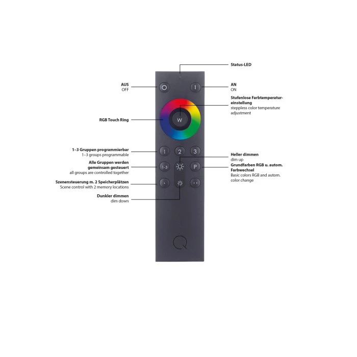 Paul Neuhaus Q-Serie Paul Neuhaus Q-WEDGE Wandleuchte LED Aluminium, 1-flammig, Fernbedienung, Farbwechsler 9 Paul Neuhaus Q-Serie Paul Neuhaus Q-WEDGE Wandleuchte LED Aluminium, 1-flammig, Fernbedienung, Farbwechsler – Bild 9