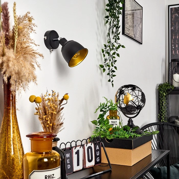 Hofstein Pistrino Wandleuchte Chrom, Schwarz, 1-flammig 2 Hofstein Pistrino Wandleuchte Chrom, Schwarz, 1-flammig - Image 2