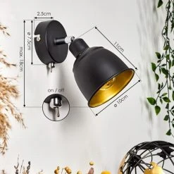 Hofstein Pistrino Wandleuchte Chrom, Schwarz, 1-flammig 17 Hofstein Pistrino Wandleuchte Chrom, Schwarz, 1-flammig -Wandleuchten Verkauf pistrino wandleuchte h3017852 3