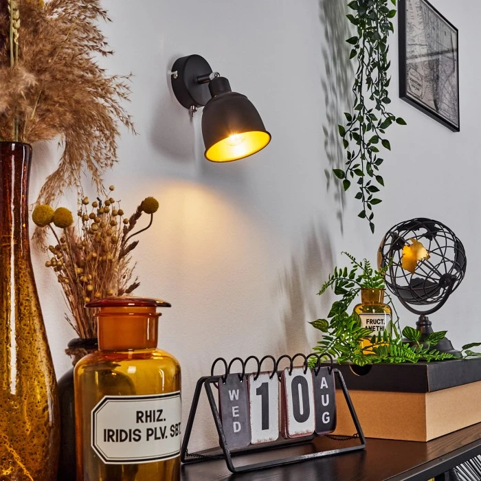 Hofstein Pistrino Wandleuchte Chrom, Schwarz, 1-flammig 7 Hofstein Pistrino Wandleuchte Chrom, Schwarz, 1-flammig - Image 7