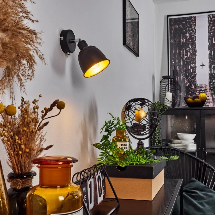 Hofstein Pistrino Wandleuchte Chrom, Schwarz, 1-flammig 9 Hofstein Pistrino Wandleuchte Chrom, Schwarz, 1-flammig - Image 9