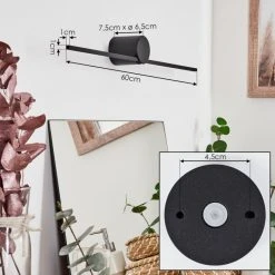 Hofstein Puharila Spiegelleuchte LED Schwarz, 1-flammig -Wandleuchten Verkauf puharila spiegelleuchte h3653685 3