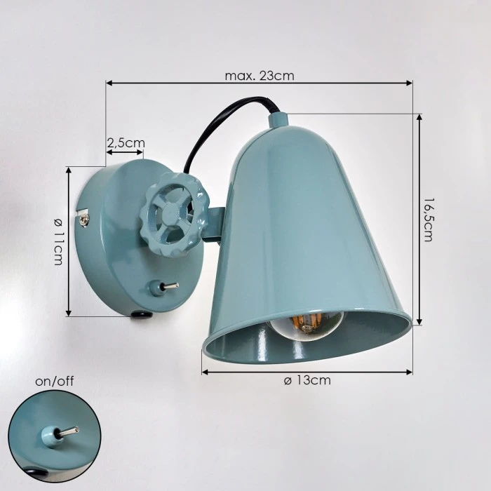 Hofstein Red Wandleuchte Türkis, 1-flammig 4 Hofstein Red Wandleuchte Türkis, 1-flammig - Image 4