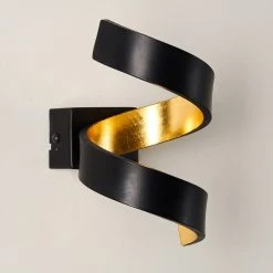 Hofstein Rezat Wandleuchte LED Schwarz-Gold, 1-flammig -Wandleuchten Verkauf rezat wandleuchte h3307236 3