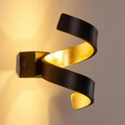 Hofstein Rezat Wandleuchte LED Schwarz-Gold, 1-flammig -Wandleuchten Verkauf rezat wandleuchte h3307236 4