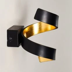 Hofstein Rezat Wandleuchte LED Schwarz-Gold, 1-flammig -Wandleuchten Verkauf rezat wandleuchte h3307236 5