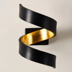 Hofstein Rezat Wandleuchte LED Schwarz-Gold, 1-flammig -Wandleuchten Verkauf rezat wandleuchte h3307236 8