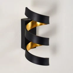 Hofstein Rezat Wandleuchte LED Schwarz-Gold, 1-flammig -Wandleuchten Verkauf rezat wandleuchte h3308509 10