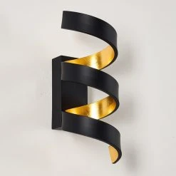 Hofstein Rezat Wandleuchte LED Schwarz-Gold, 1-flammig -Wandleuchten Verkauf rezat wandleuchte h3308509 13