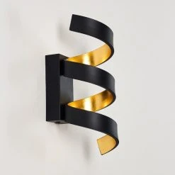 Hofstein Rezat Wandleuchte LED Schwarz-Gold, 1-flammig -Wandleuchten Verkauf rezat wandleuchte h3308509 15