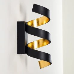 Hofstein Rezat Wandleuchte LED Schwarz-Gold, 1-flammig -Wandleuchten Verkauf rezat wandleuchte h3308509 4