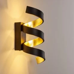 Hofstein Rezat Wandleuchte LED Schwarz-Gold, 1-flammig -Wandleuchten Verkauf rezat wandleuchte h3308509 6