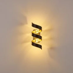 Hofstein Rezat Wandleuchte LED Schwarz-Gold, 1-flammig -Wandleuchten Verkauf rezat wandleuchte h3308509 7