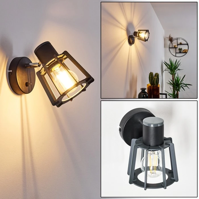 Hofstein Rieti Wandleuchte Schwarz, 1-flammig 1 Hofstein Rieti Wandleuchte Schwarz, 1-flammig