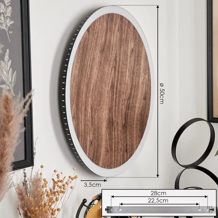 Hofstein Rocha Wandleuchte LED Schwarz, Braun, Holzoptik, 1-flammig 4 Hofstein Rocha Wandleuchte LED Schwarz, Braun, Holzoptik, 1-flammig - Image 4