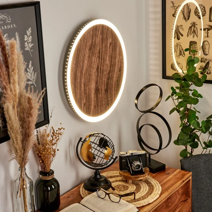 Hofstein Rocha Wandleuchte LED Schwarz, Braun, Holzoptik, 1-flammig 9 Hofstein Rocha Wandleuchte LED Schwarz, Braun, Holzoptik, 1-flammig - Image 9