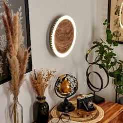 Hofstein Rocha Wandleuchte LED Schwarz, Braun, Holzoptik, 1-flammig -Wandleuchten Verkauf rocha wandleuchte h3570968 8