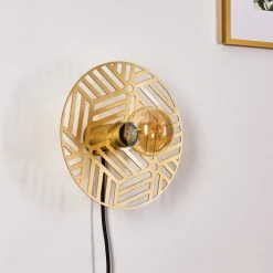 Hofstein Ruanda Wandleuchte Messing, Gold, 1-flammig -Wandleuchten Verkauf ruanda wandleuchte h3378298 14