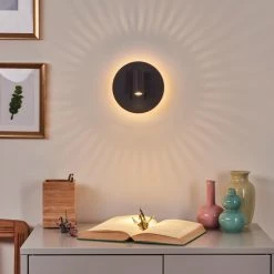 Hofstein Rukutu Wandleuchte LED Schwarz, 2-flammig -Wandleuchten Verkauf rukutu wandleuchte h3415733 10