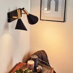 Hofstein Saboria Wandleuchte LED Schwarz, 2-flammig -Wandleuchten Verkauf saboria wandleuchte h3537558 10