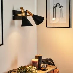 Hofstein Saboria Wandleuchte LED Schwarz, 2-flammig -Wandleuchten Verkauf saboria wandleuchte h3537558 8