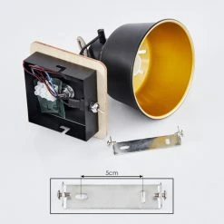 Hofstein Safari Wandleuchte Chrom, Schwarz, Holz hell, 1-flammig -Wandleuchten Verkauf safari wandleuchte h3580899 4