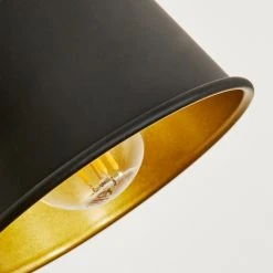 Hofstein Safari Wandleuchte Chrom, Schwarz, Holz dunkel, 1-flammig -Wandleuchten Verkauf safari wandleuchte h3580936 2