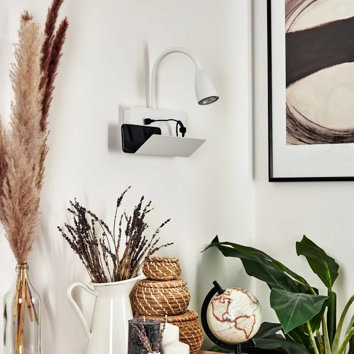 Hofstein Sarnen Wandleuchte Weiß, 1-flammig 2 Hofstein Sarnen Wandleuchte Weiß, 1-flammig - Image 2