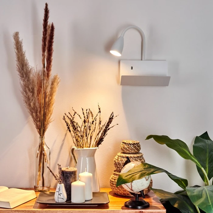 Hofstein Sarnen Wandleuchte Weiß, 1-flammig 7 Hofstein Sarnen Wandleuchte Weiß, 1-flammig - Image 7