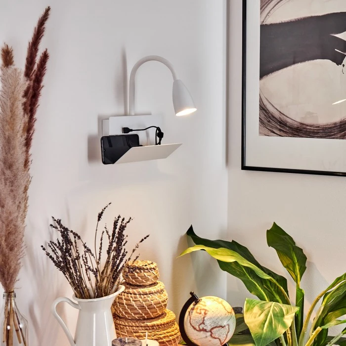 Hofstein Sarnen Wandleuchte Weiß, 1-flammig 9 Hofstein Sarnen Wandleuchte Weiß, 1-flammig - Image 9