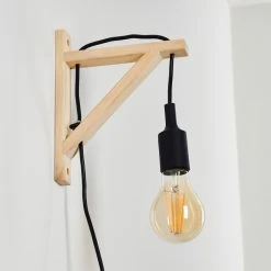 Hofstein Sasagawa Wandleuchte Schwarz, Holz hell, 1-flammig -Wandleuchten Verkauf sasagawa wandleuchte h3359419 10