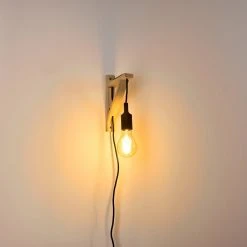 Hofstein Sasagawa Wandleuchte Schwarz, Holz hell, 1-flammig -Wandleuchten Verkauf sasagawa wandleuchte h3359419 11