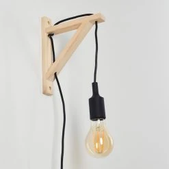 Hofstein Sasagawa Wandleuchte Schwarz, Holz hell, 1-flammig -Wandleuchten Verkauf sasagawa wandleuchte h3359419 12