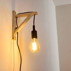 Hofstein Sasagawa Wandleuchte Schwarz, Holz hell, 1-flammig -Wandleuchten Verkauf sasagawa wandleuchte h3359419 2