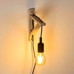 Hofstein Sasagawa Wandleuchte Schwarz, Holz hell, 1-flammig -Wandleuchten Verkauf sasagawa wandleuchte h3359419 3