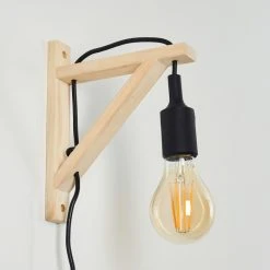 Hofstein Sasagawa Wandleuchte Schwarz, Holz hell, 1-flammig -Wandleuchten Verkauf sasagawa wandleuchte h3359419 4