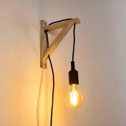 Hofstein Sasagawa Wandleuchte Schwarz, Holz hell, 1-flammig -Wandleuchten Verkauf sasagawa wandleuchte h3359419 7