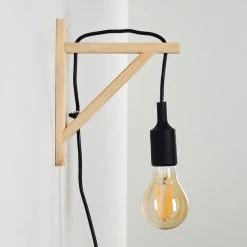 Hofstein Sasagawa Wandleuchte Schwarz, Holz hell, 1-flammig -Wandleuchten Verkauf sasagawa wandleuchte h3359419 8