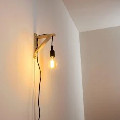 Hofstein Sasagawa Wandleuchte Schwarz, Holz hell, 1-flammig -Wandleuchten Verkauf sasagawa wandleuchte h3359419 9