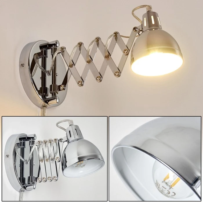 Hofstein Saxon Wandleuchte Chrom, 1-flammig 1 Hofstein Saxon Wandleuchte Chrom, 1-flammig