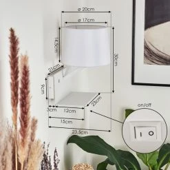 Hofstein Schonenwerd Wandleuchte Weiß, 1-flammig -Wandleuchten Verkauf schonenwerd wandleuchte h3549612 3