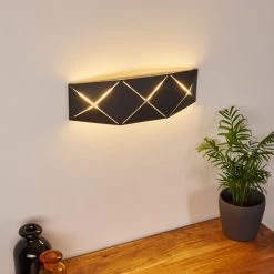 Hofstein Shouver Wandleuchte LED Schwarz, 1-flammig -Wandleuchten Verkauf shouver wandleuchte h3375266 3