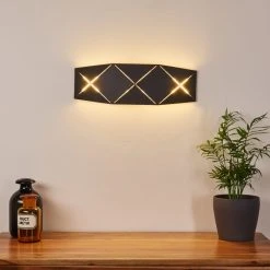 Hofstein Shouver Wandleuchte LED Schwarz, 1-flammig -Wandleuchten Verkauf shouver wandleuchte h3375266 6