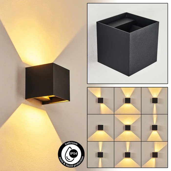 Hofstein Strandaa Wandleuchte LED Schwarz, 2-flammig 1 Hofstein Strandaa Wandleuchte LED Schwarz, 2-flammig